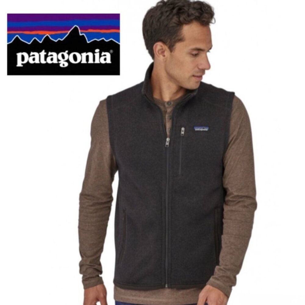 Patagonia Mens Better Sweater Black Fleece Vest Size Medium